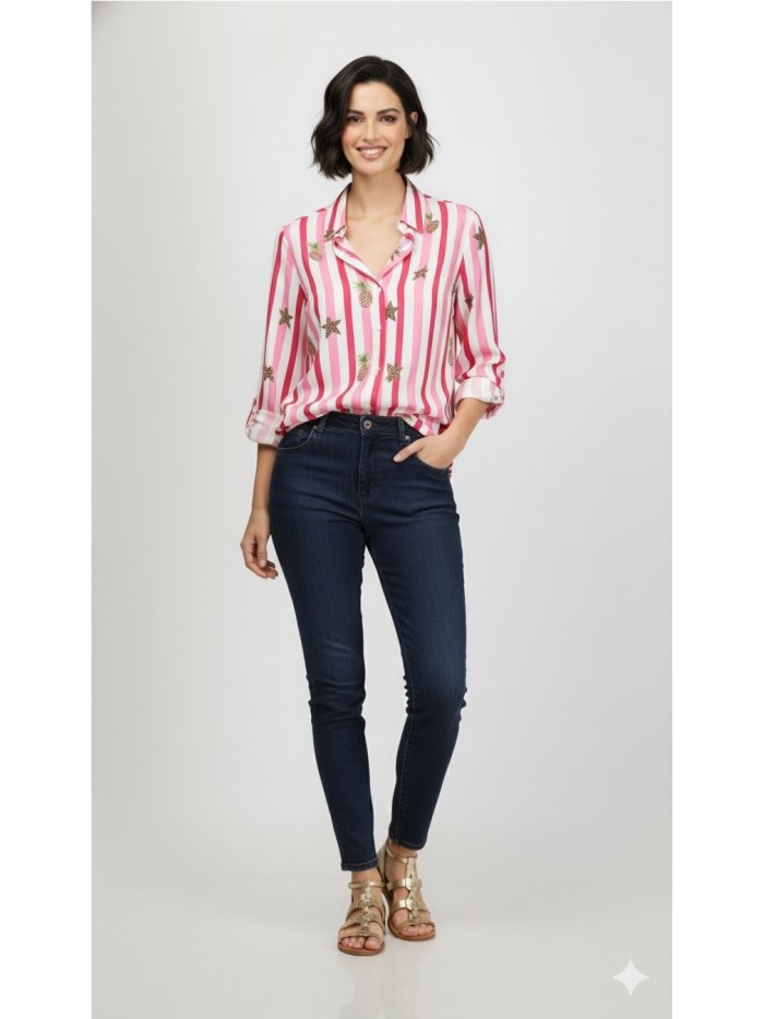 Camisa VILAGALLO de mujer de leopardos en la espalda 33641