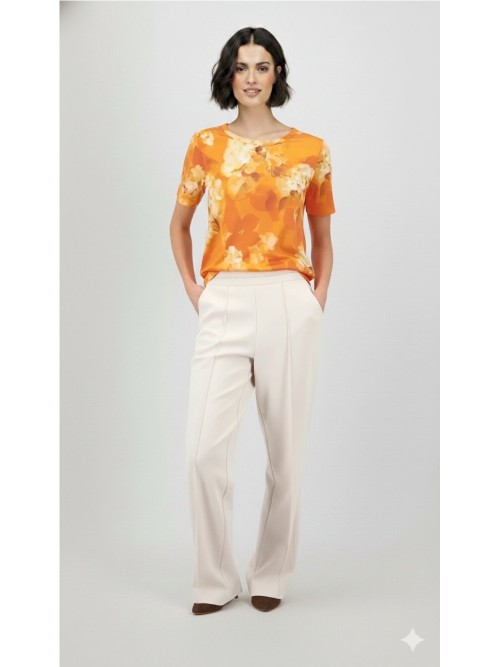 Pantalón MONARI de mujer de color beige y cordón en la cintura 410357.