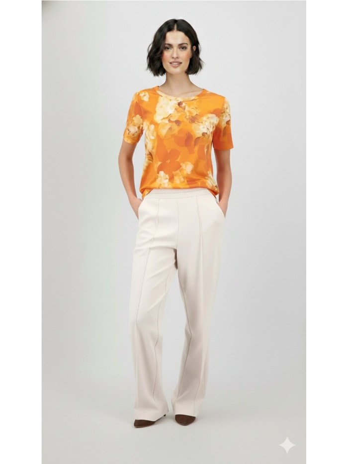 Pantalón MONARI de mujer de color beige y cordón en la cintura 410357.