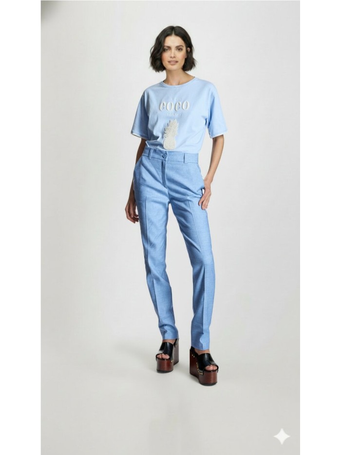 Pantalón ALBA CONDE de mujer color celeste 1561 110