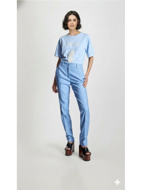 Pantalón ALBA CONDE de mujer color celeste 1561 110