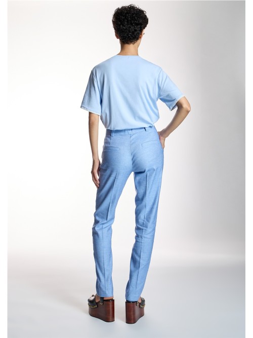 Pantalón ALBA CONDE de mujer color celeste 1561 110