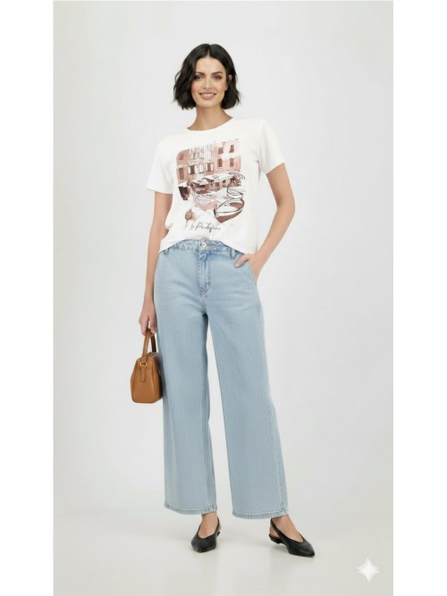 Camiseta MONARI d ecolor vainilla estampada 410553