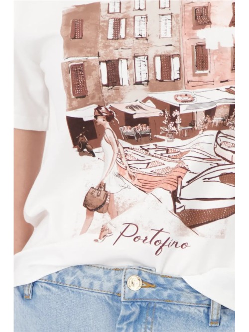 Camiseta MONARI d ecolor vainilla estampada 410553 2