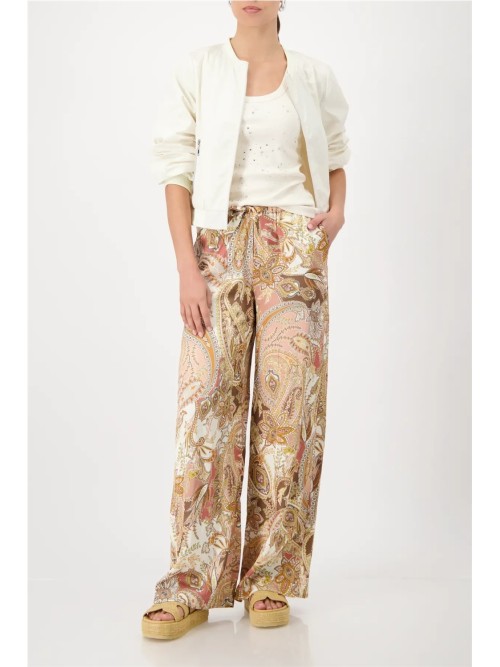 Pantalón MONARI de mujer estampado cachemir en moca 410580 2