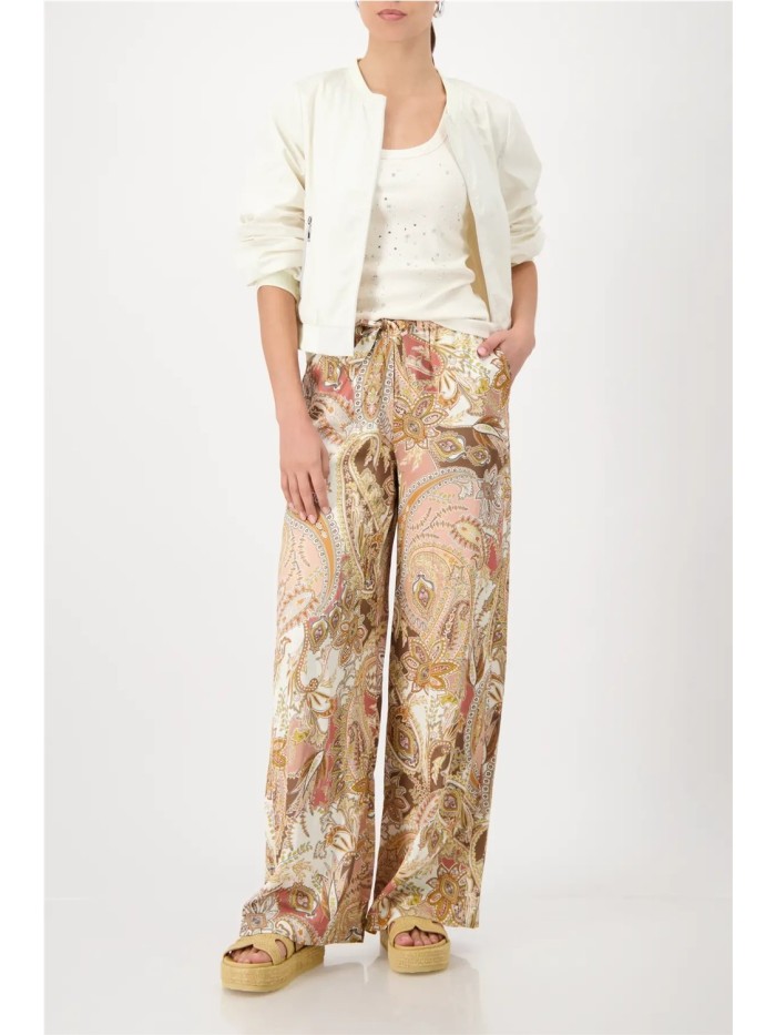 Pantalón MONARI de mujer estampado cachemir en moca 410580
